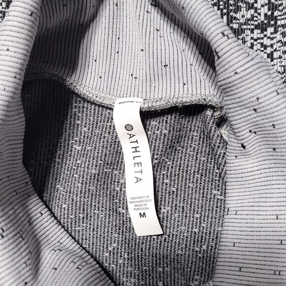Athleta Flurry Gradient Turtleneck Women's Gray Black Athletic Ribbed Medium - Picture 6 of 10